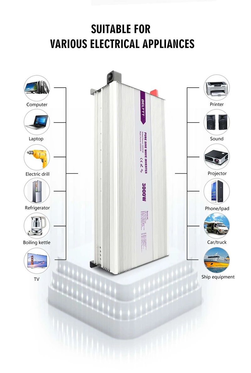 Pure Sine Wave 12V DC to 220V 230V 240V AC 1000W Power Inverter off Grid