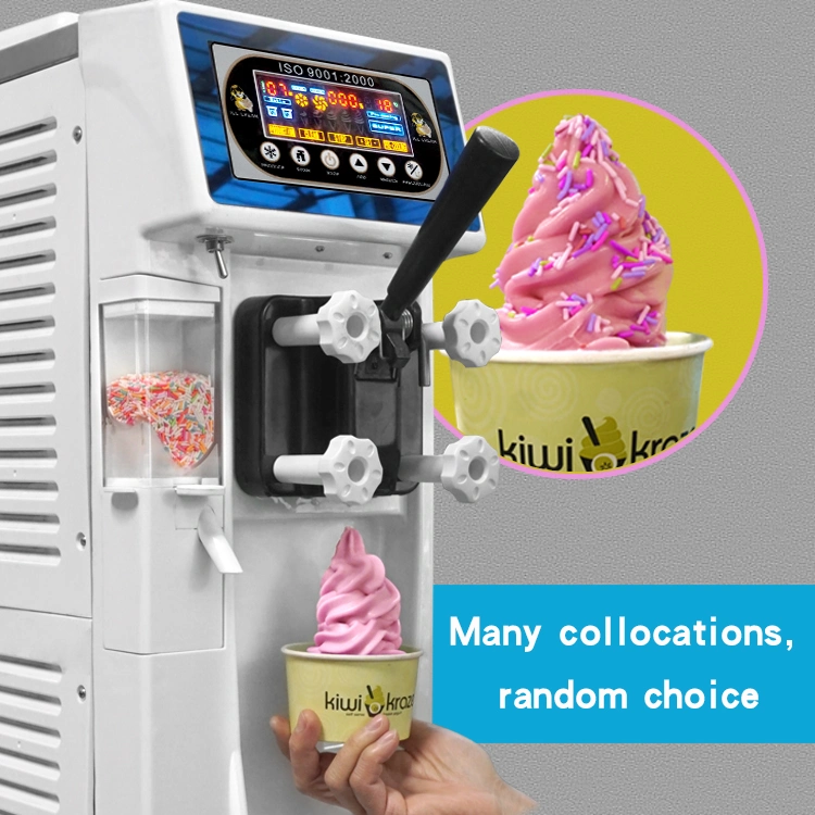 Ce ETL Milk Shake Yogurt Slim Counter Top Desktop Fruit Softy Ice Cream Making Machine