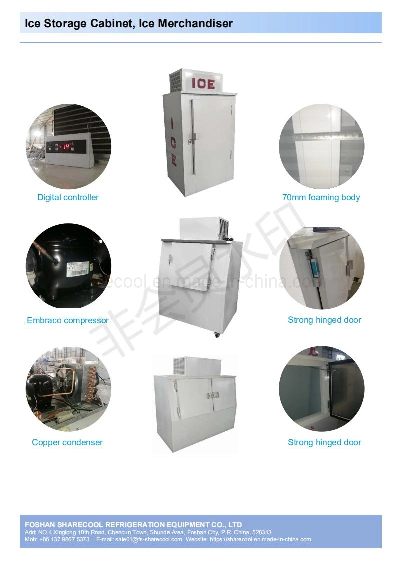 380L Single Slant Door Bagged Ice Storage Bin /Ice Merchandiser