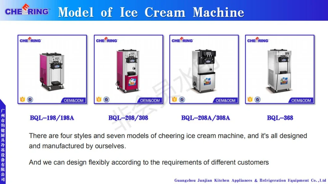 Bql-198 Counter Top Three Flavor Soft Ice Cream Machine with Pre-Cooling System