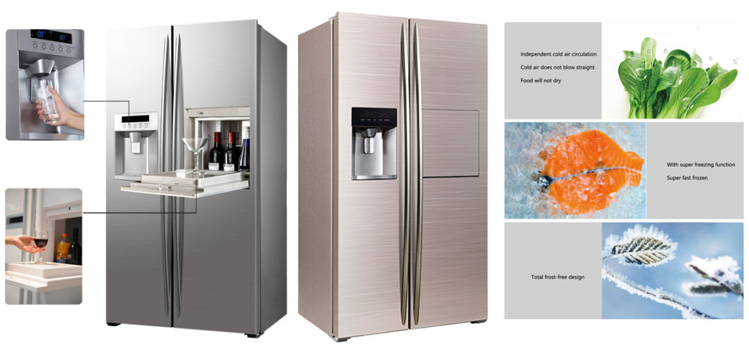 598L Side by Side Refrigerator with Ice Maker Home Bar