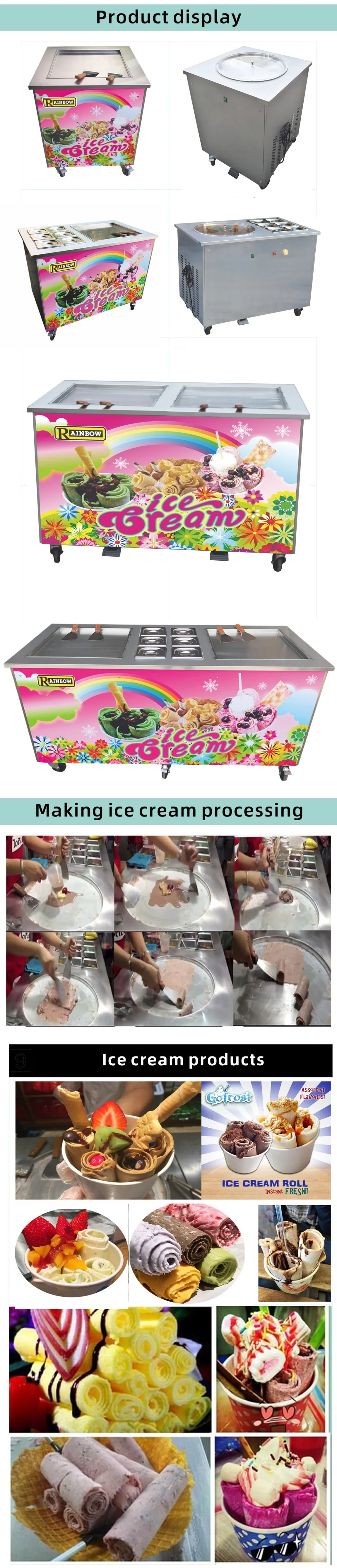 Commercial Fried Ice Cream Machine Fry Ice Cream Machinethailand Ice Cream Roll