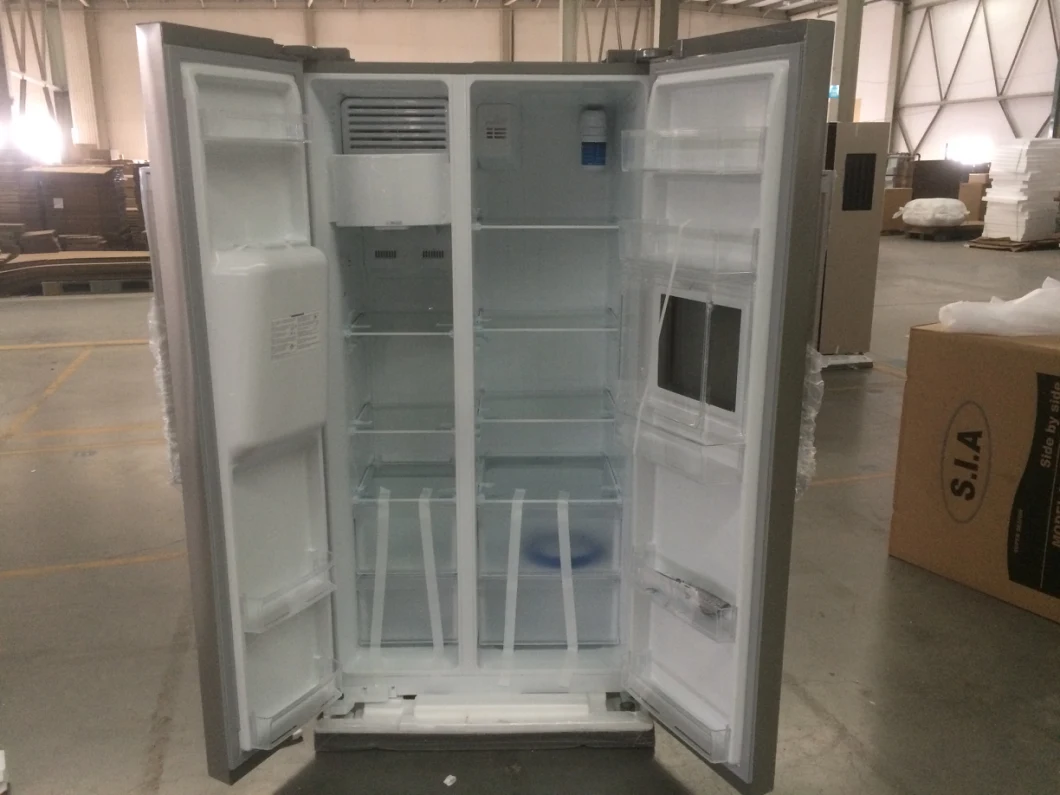 Side by Side Stainless Refrigerator with Home Bar and Auto Ice Maker