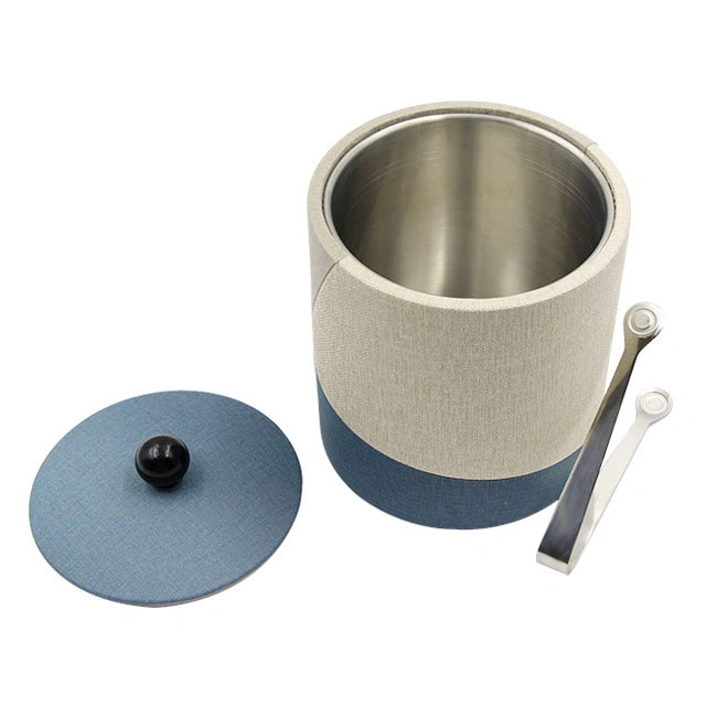 Bar Counter Double Wall Insulated Metal Stainless Steel Wine Ice Bucket with Lid and Ice Tong