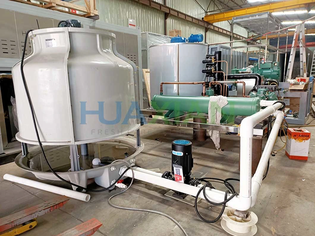 8 Ton Water Cooling Flake Ice Machine, Durable and Easy Operation Fresh Water Ice Making Machine