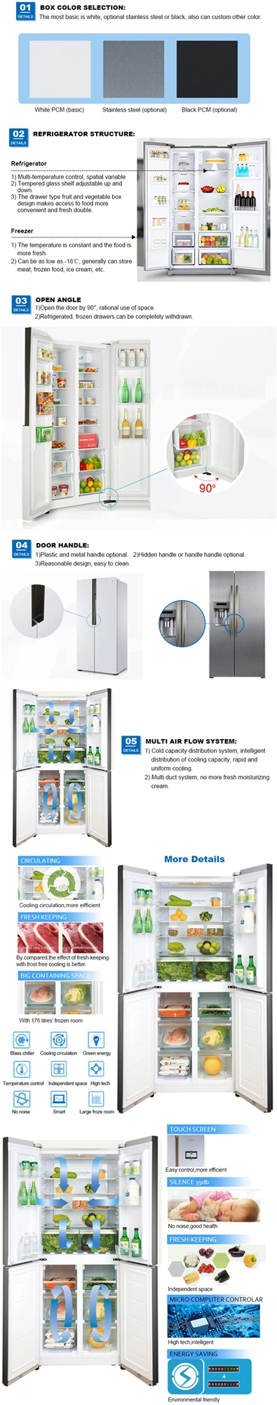 Home Appliance Two Door Refrigerator with Bar and Ice Maker