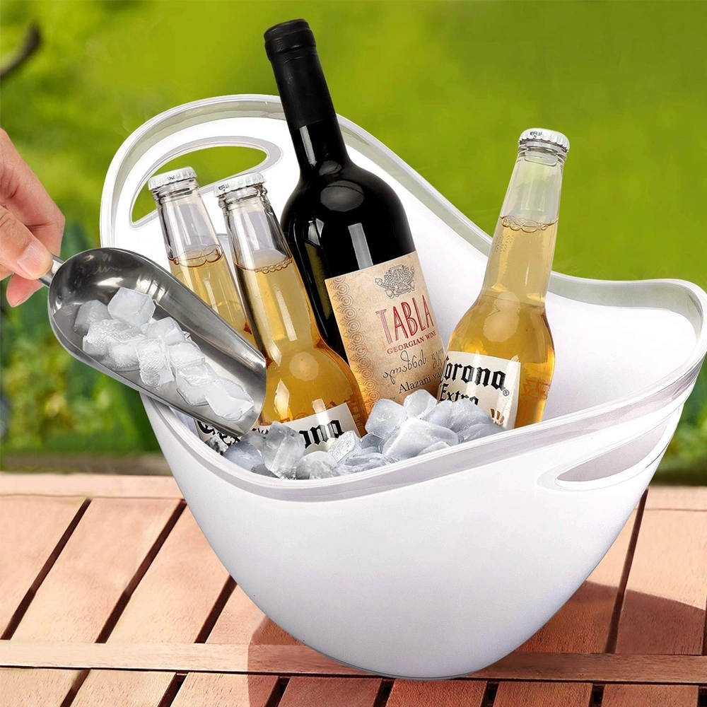 4L Acrylic Clear Wine Champagne Ice Bucket Beer Ice Container Clear Ice Storage for Wines Beers