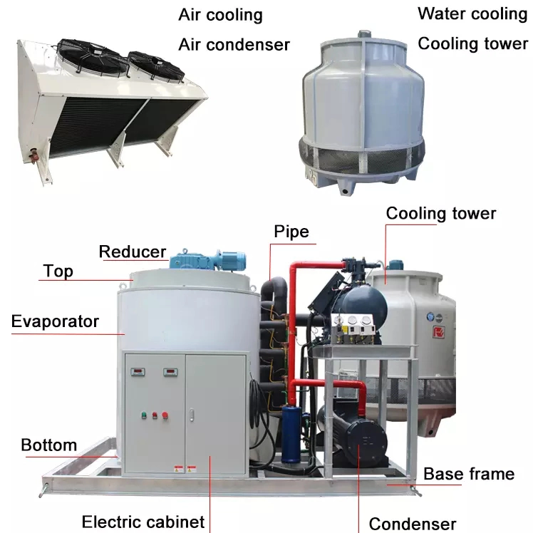 10tons/Day Water Cooled Big Flake Ice Machine for Fish