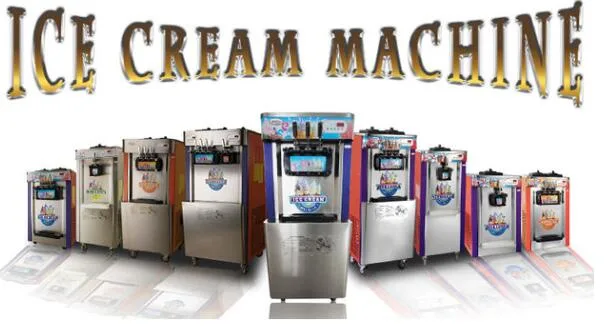 Soft Serve Ice Cream Machine /Three Flavor Ice Cream Maker/ Yoghurt Maker Portable Ice Cream Machine
