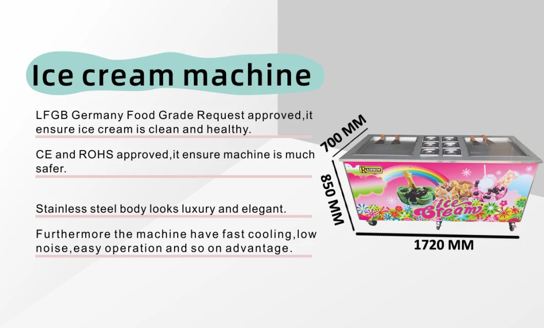 Commercial Fried Ice Cream Machine Fry Ice Cream Machinethailand Ice Cream Roll