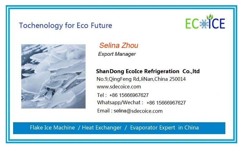 Stainless Steel Evaporator Flake Ice Machine Commercial for Aquatic / Meat Freshing
