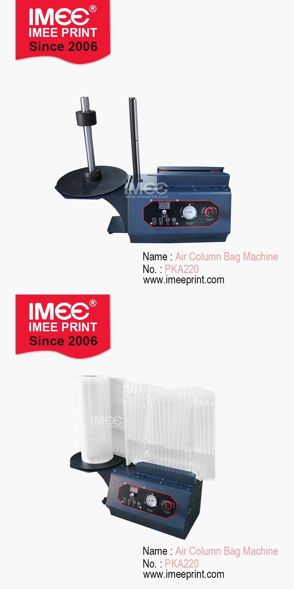 Imee Custom Making Protection Inflatable Air Column Film Bag Air Cushion Machine