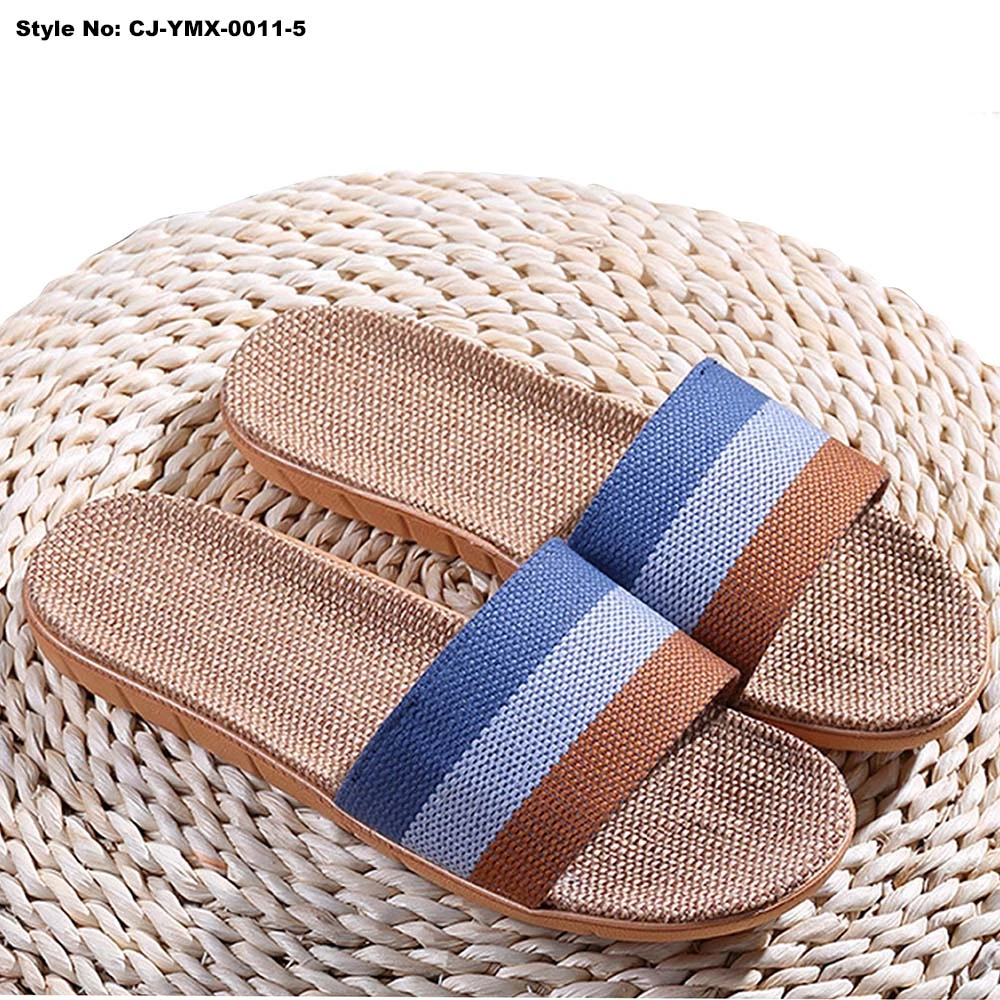 Custom Logo Beach Quick Drying Plain Women Slipper Slide Sandal with Linen Insole