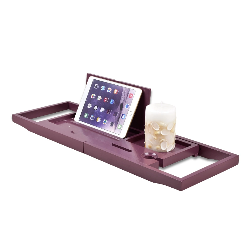 Anti-Microbial Bathtub Caddy and Bed Tray Combo Premium Bamboo Wood with 2 Lavender Bath Bombs