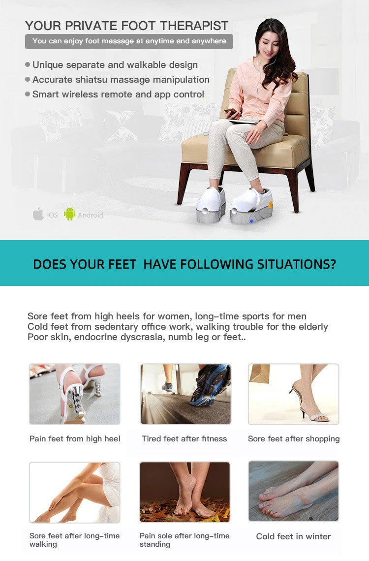Factory Direct Sale Heath Care Shiatsu Electric Foot Stimulator Foot Massager