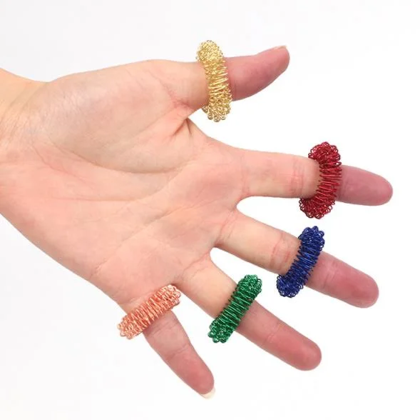 Colorful Different Colors Healthy Care Finger Relax Finger Acupressure Massage Ring for Hand Massage
