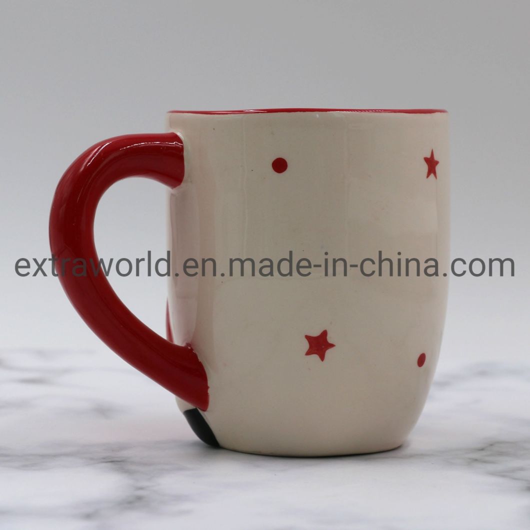 Personalized 3D Embossed Stoneware Christmas Day Holiday Novelty and Funny Coffee Mug in Best Selling
