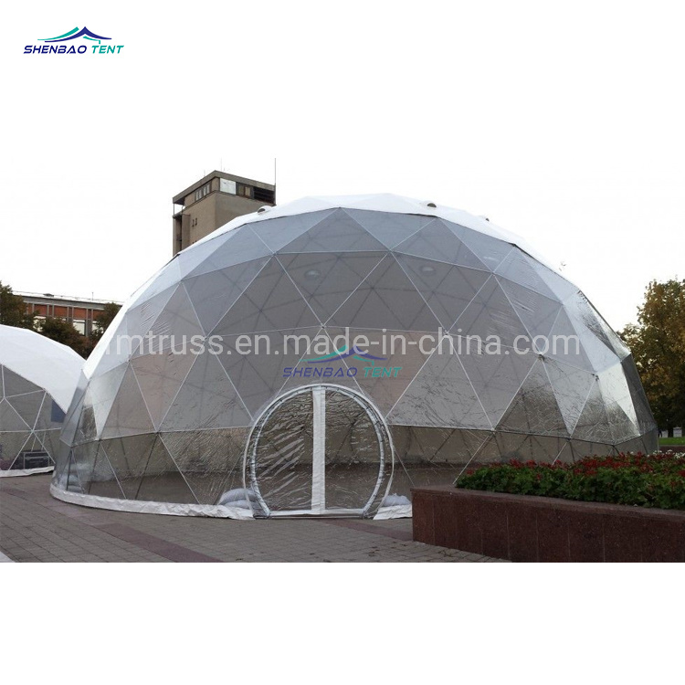 30m Diameter PVC, Transparent Glass Geodesic Dome Tents House