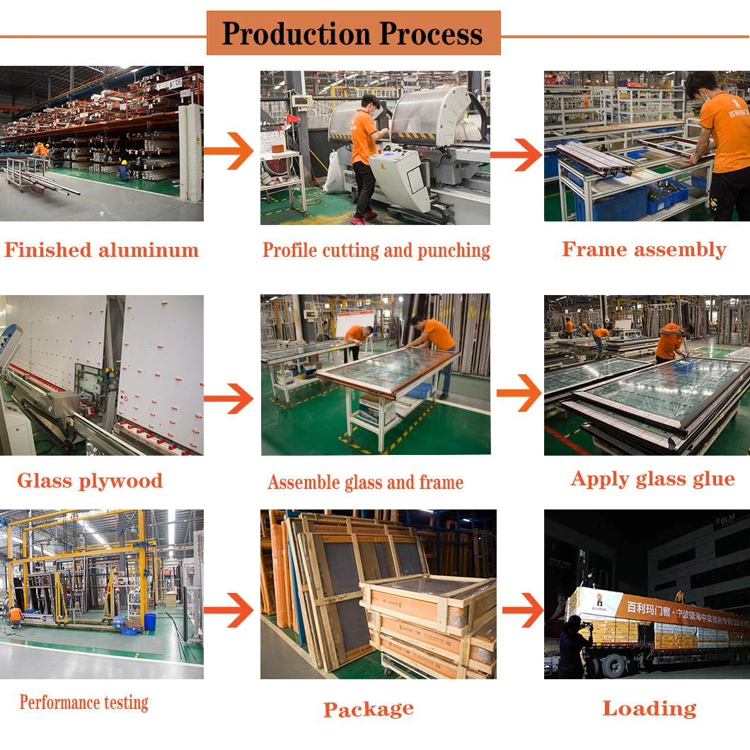 Building Material Aluminium Casement Window for Greenhouse with Wood Grain