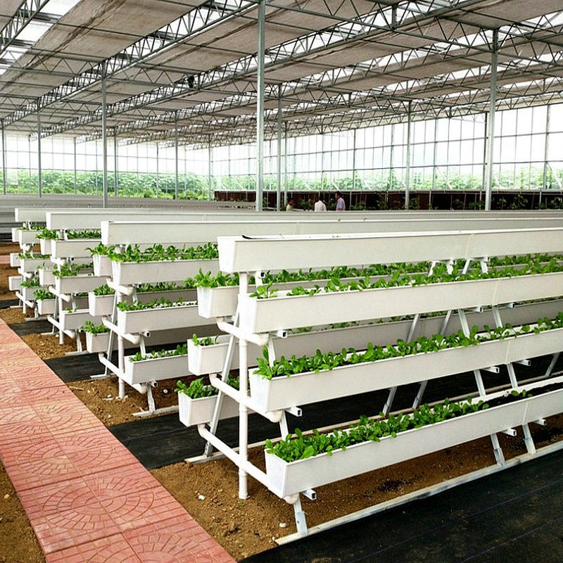 Commercial Vertical PVC Growing Gutter for Strawberry Growing Greenhouse