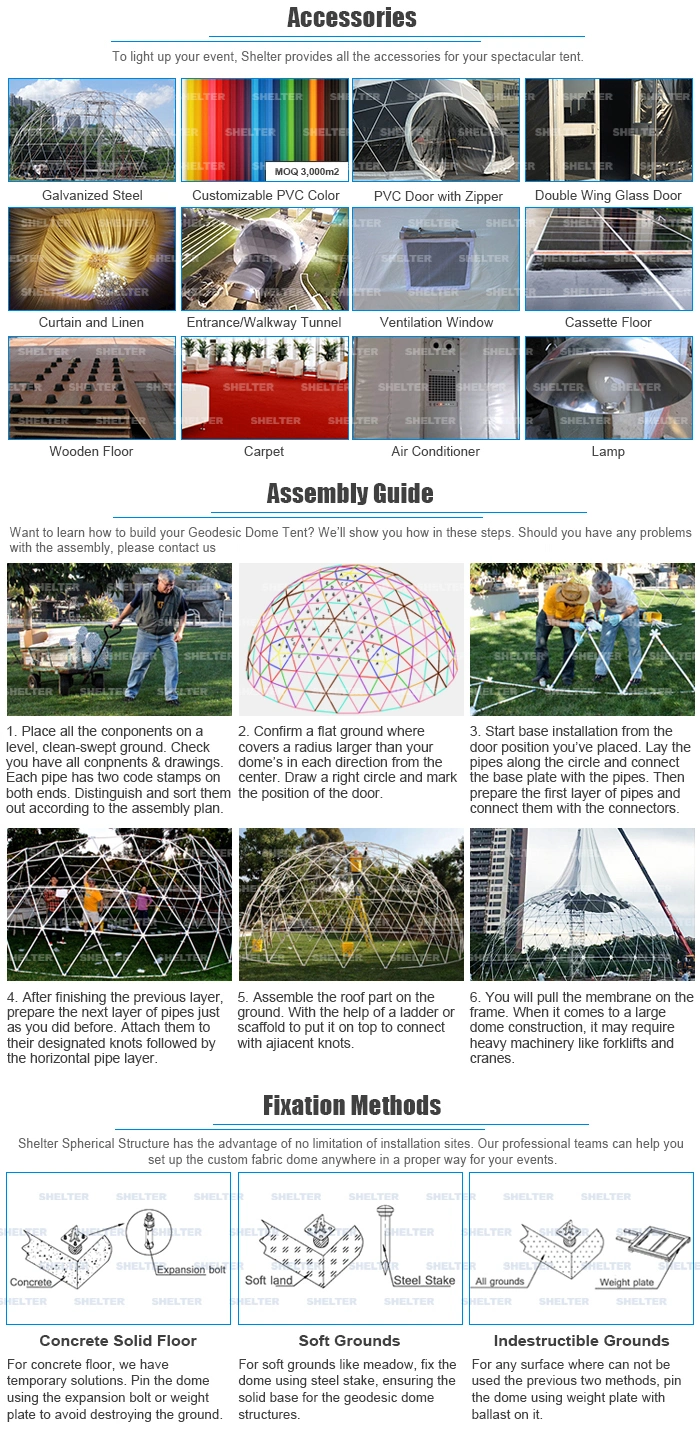 10m Geodesic Dome Clear Dome Tent 10m Dome for Science Museum