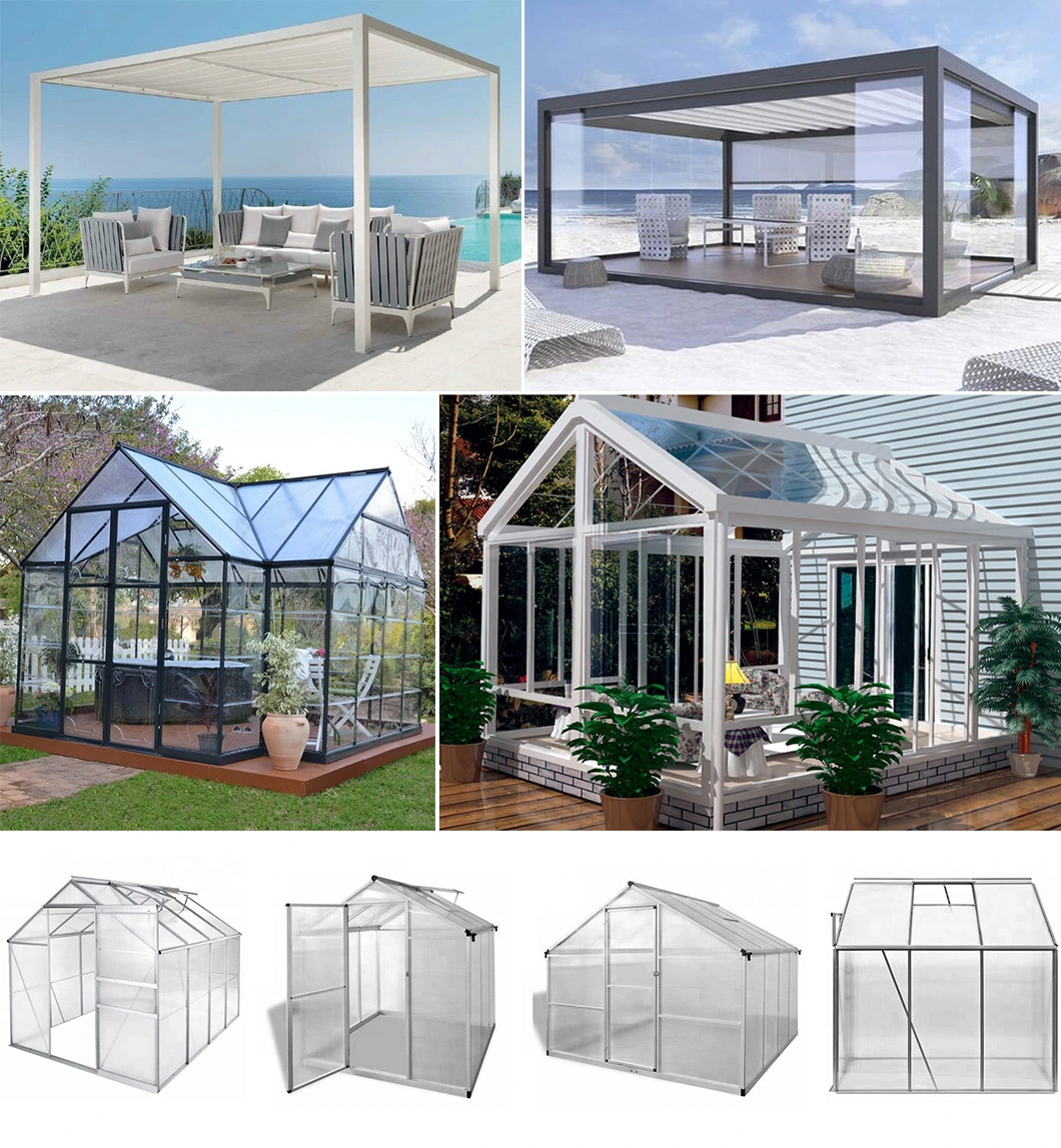 China Free Standing Aluminium Sunroom Customized Building Material Greenhouse Garden House Glass House