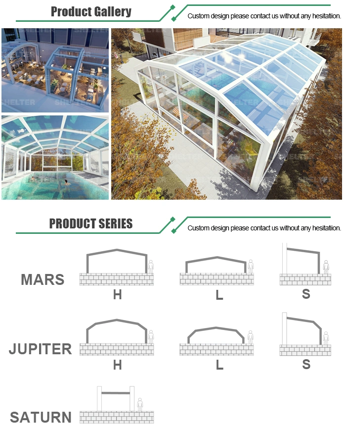 Free Standing Aluminum Frame Commercial Cafe Sunroom for Indoor Greenhouse