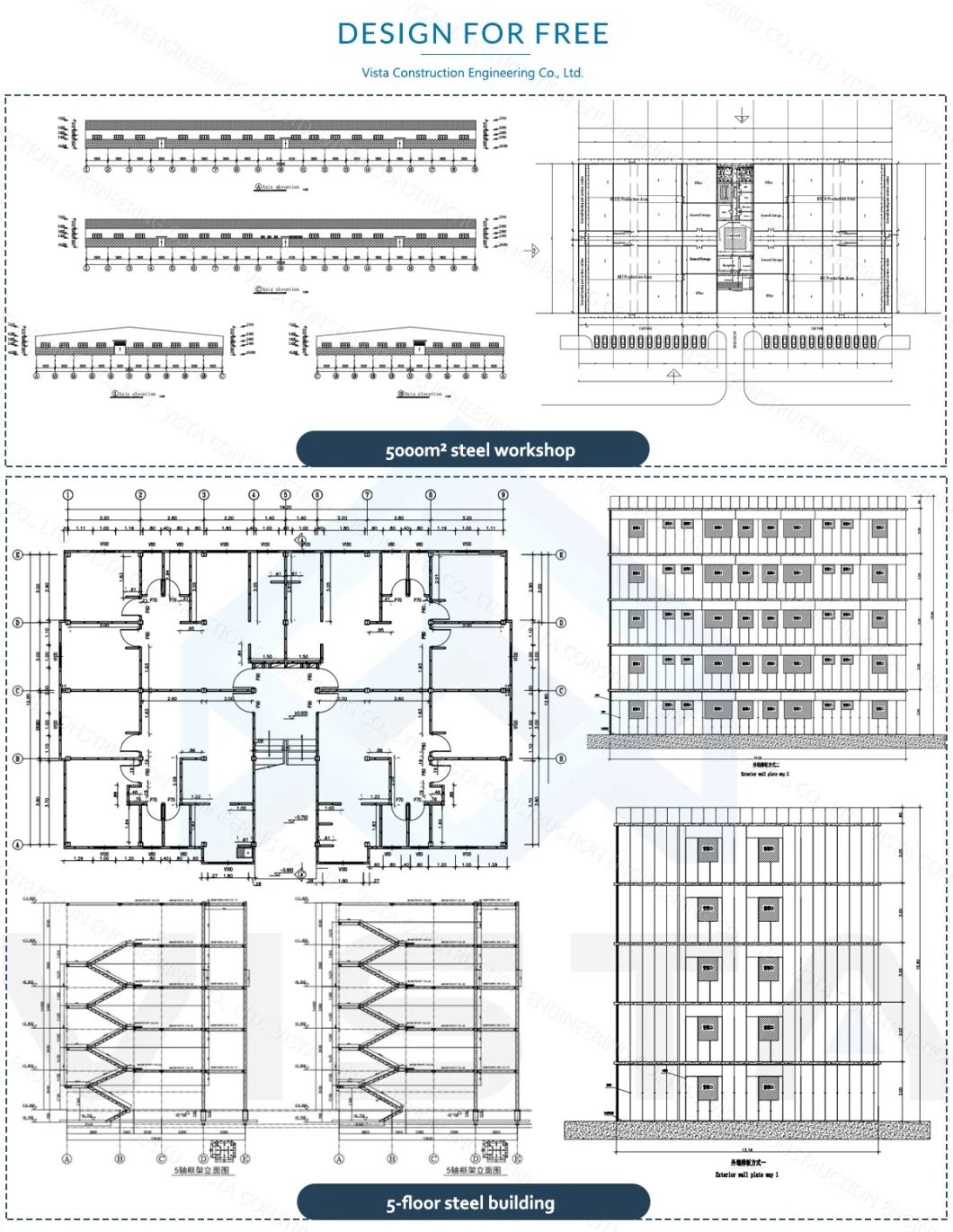 Customized Industrial Greenhouse Structural Steel Structures Frame Fabrication for Warehouse Greenhouse