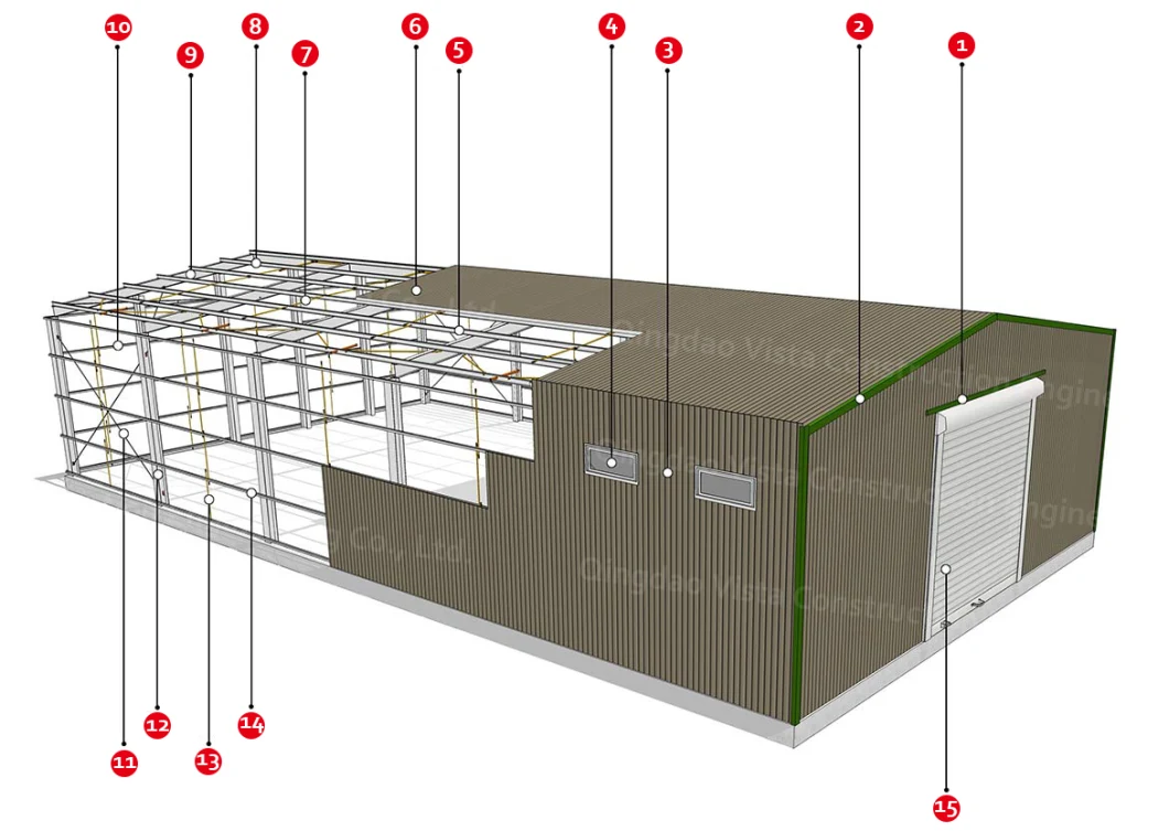 Customized Industrial Greenhouse Structural Steel Structures Frame Fabrication for Warehouse Greenhouse