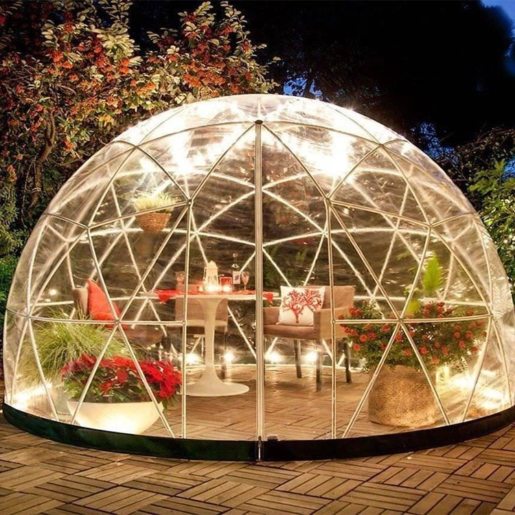 Fire-Proof Geodesic Dome Greenhouse Glamping Tents 6m 8m