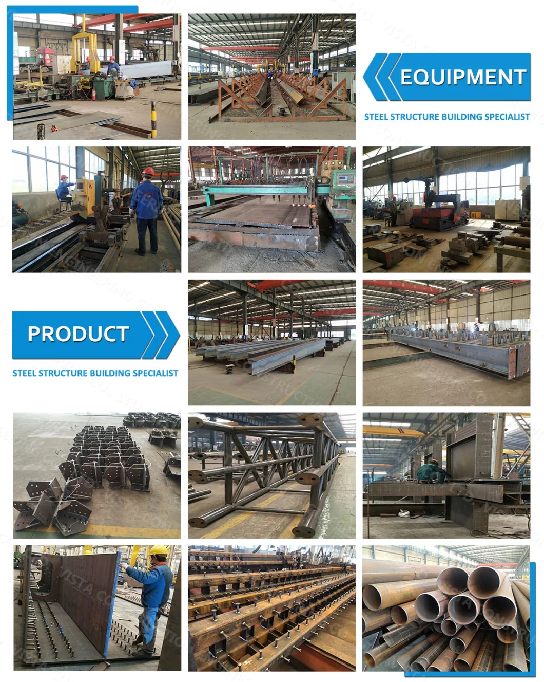 Customized Industrial Greenhouse Structural Steel Structures Frame Fabrication for Warehouse Greenhouse