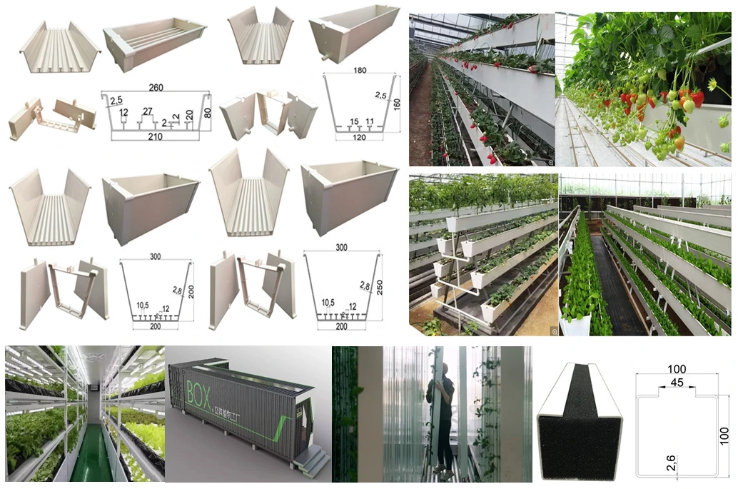 Building Material Vertical Farm Substrate Planting Trough Greenhouse Planting Growth Gutter in Nft Hydroponics System