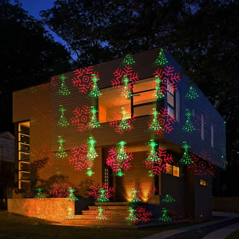 Red Green Laser Lighting Outdoor Light Projector for House Building Decorative with Remote Speaker