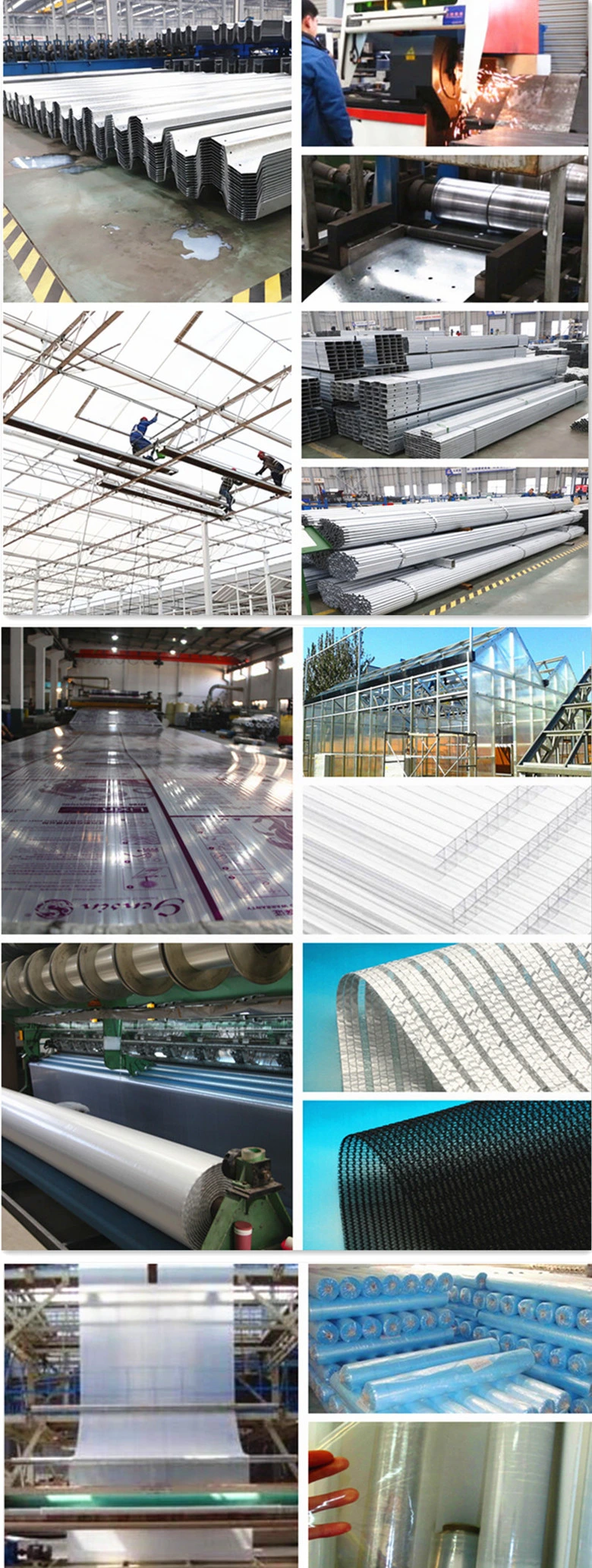 Agriculture Greenhouse Plastic Film Covered Multi Span Greenhouse