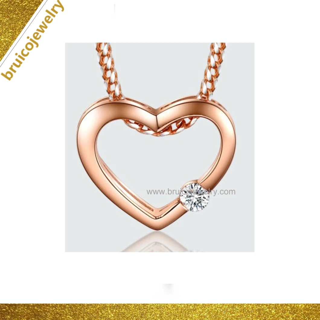 New Fashion Wholesale 18K Gold-Plated Women Jewellery 925 Sterling Silver Jewelry Necklace with Heart Shaped