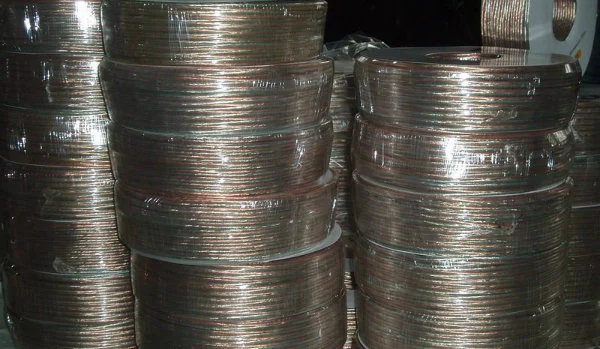 Transparent Speaker Wire with Oxygen-Free Copper and Tinned Copper