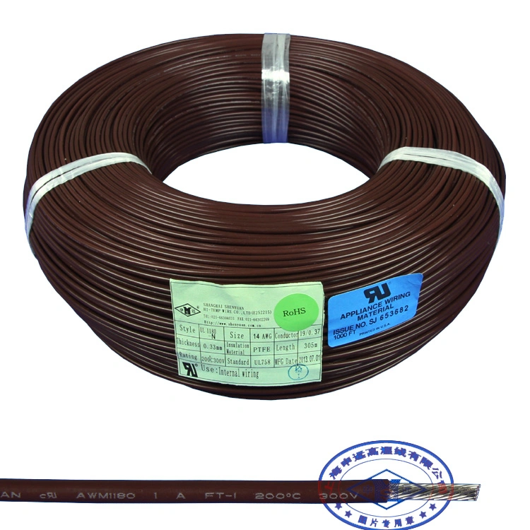 Shenyuan UL1180 Electrical Silver Copper Conductor PTFE Insulated Electric Wire
