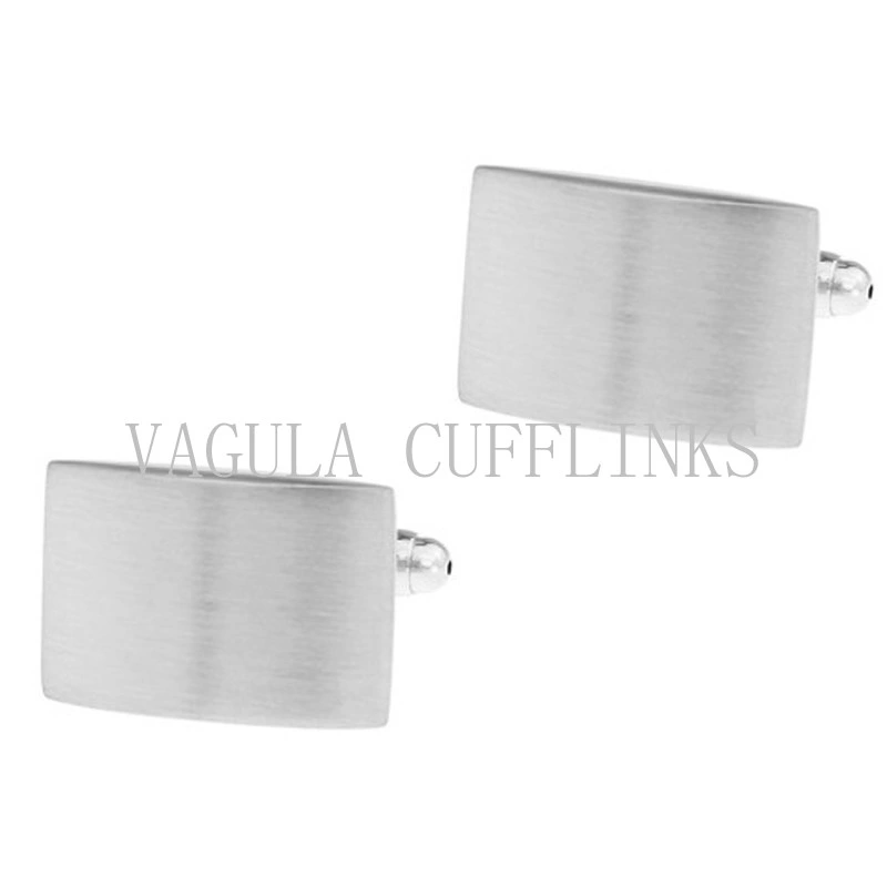 VAGULA Fashion Brushed Silver Plated Square Cuff Link 703