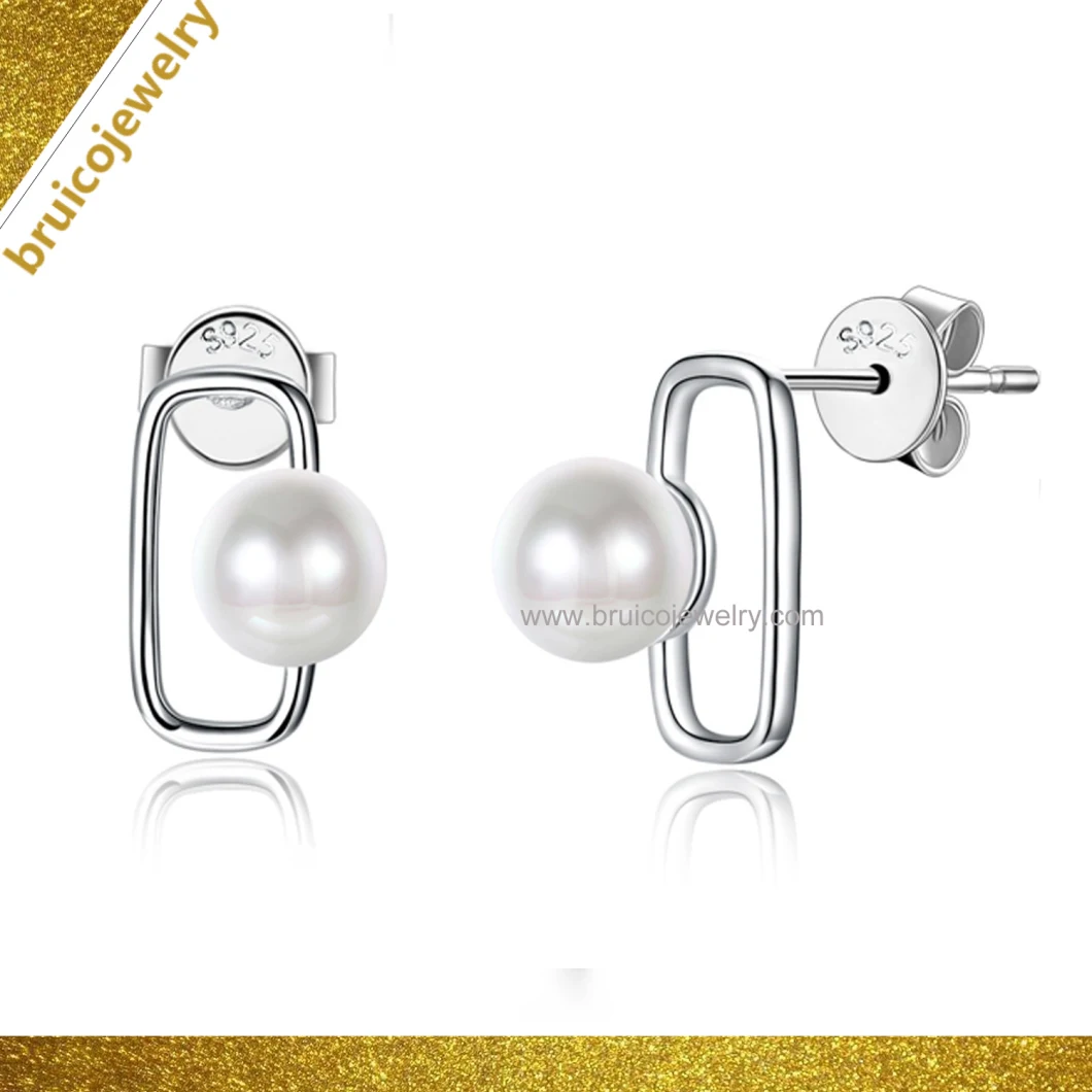 White Gold Plated Jewellery Earring Fashion 925 Sterling Silver Jewelry Earring with Pearl