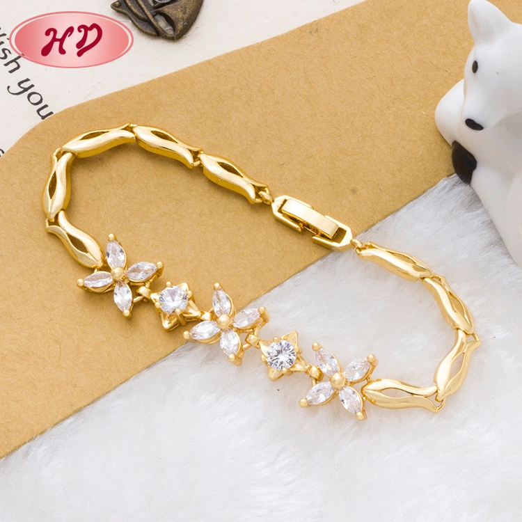Wholesale 2020 High Quality New Fashion Jewelry Adjustable Wire 18K Gold Plated Zircon Bangle Bracelet
