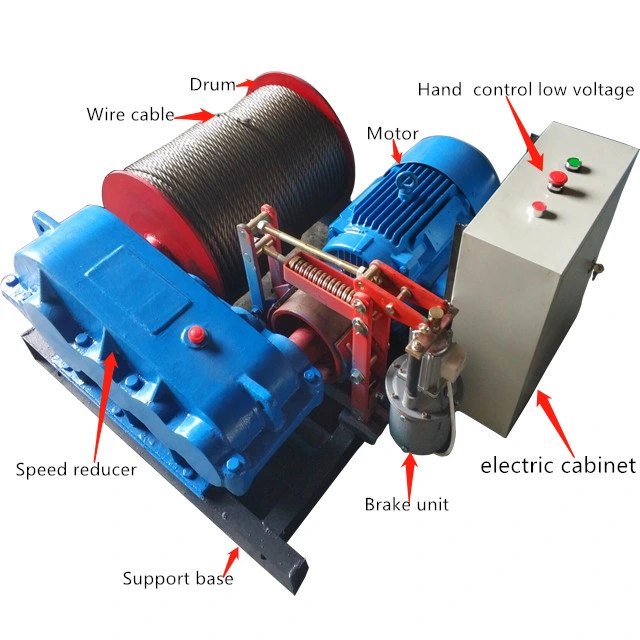 Marine Construction Mining Using Steel Wire Rope Electric Engine Winch 5 Ton