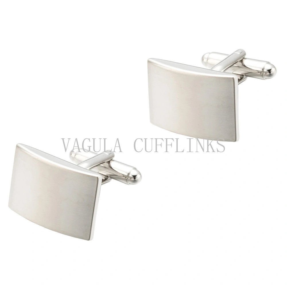 VAGULA Fashion Brushed Silver Plated Square Cuff Link 703