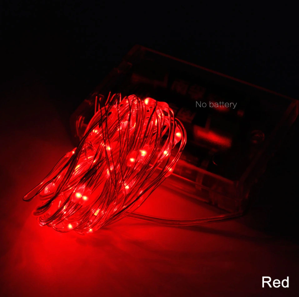 2m 5m 10m Copper Silver Wire LED String Lights Waterproof Holiday Lighting for Fairy Christmas Tree Wedding Party Decoration