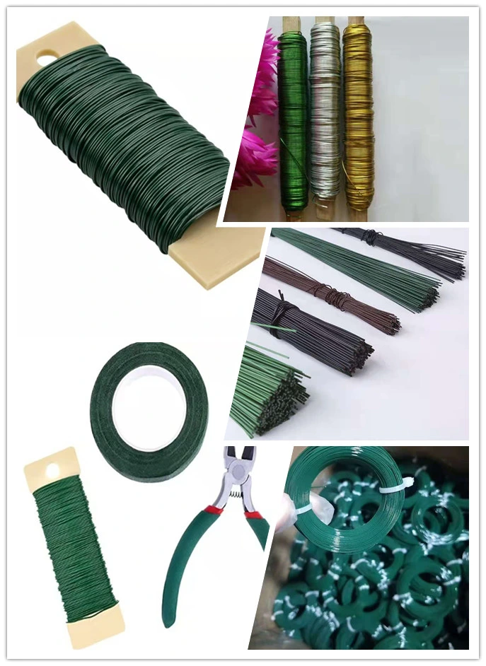 26 Gauge Printed Green Metal Floral Wire Decorating Florist Wire