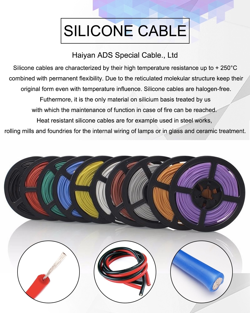 Multi-Color Red/Black/Blue/Yellow Tin-Plated Copper Wire Silicone Electrical Cable