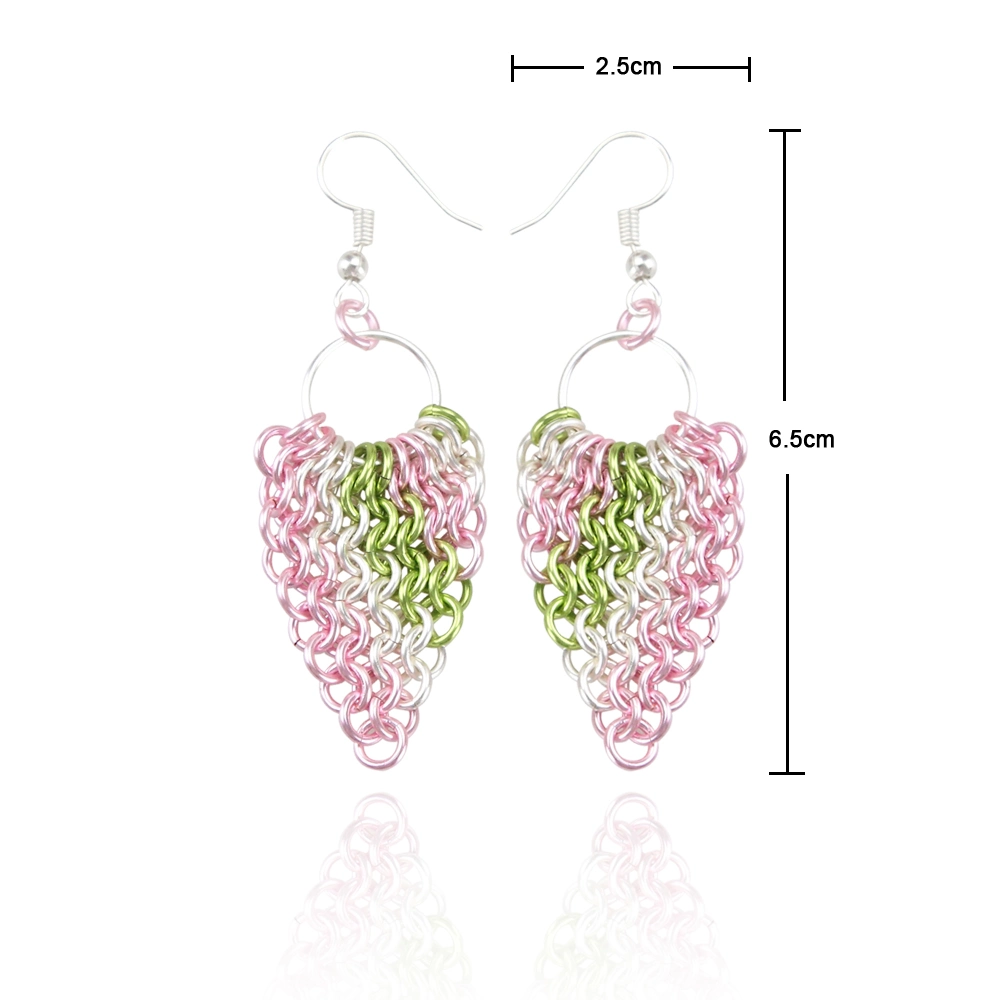 Symmetry Chainmail Wire Wrapped Earring Strawberry Shape Jewelry