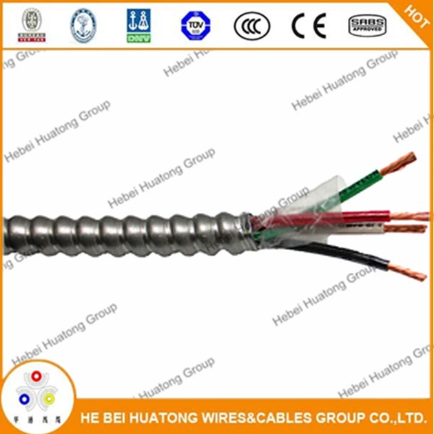 Copper Mc Cable Metal Clad Copper Electrical Wire with Thhn Conductors 14/2
