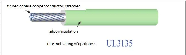 UL 3135 Silicon Insulation Electric Wire RoHS CSA Gauge 18 Household Appliance LED Lighting