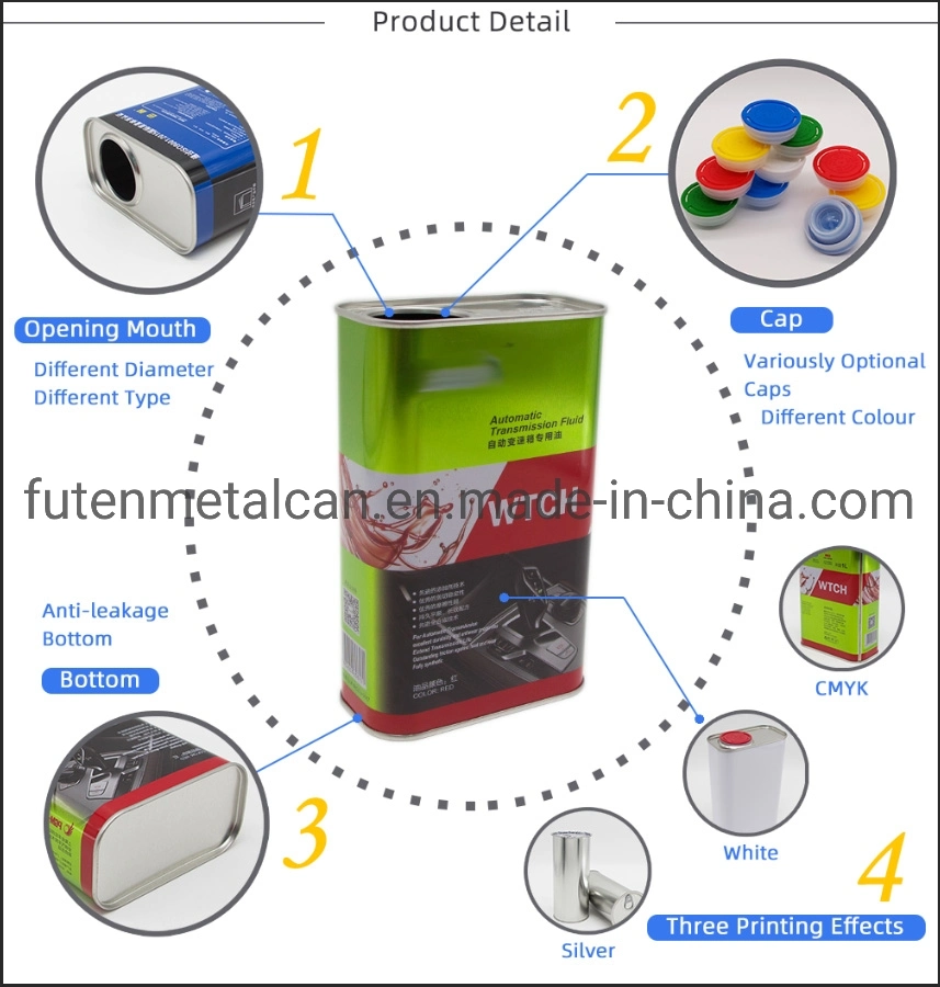 Wholesale 1L Empty Square Lubricating Oil Tin Engine Oil Tin Cans