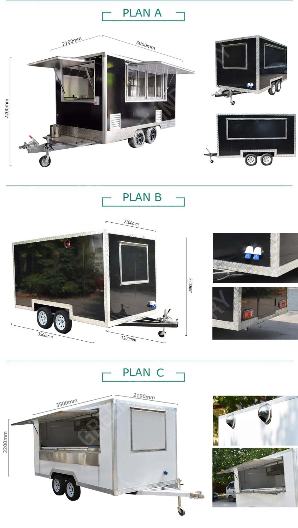 Fully Equipped Electric Mobile Halal Food Cart for Sale